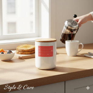 Bright Red Food Labels for Home and Kitchen