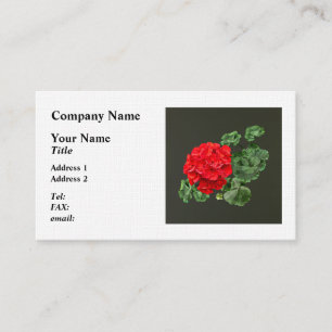 Bright Red Geranium Business Card