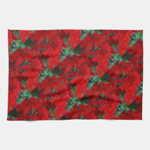Bright Red Geraniums Kitchen Towel