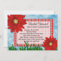Bright Red Gerbera Daisies Summer Bridal Shower