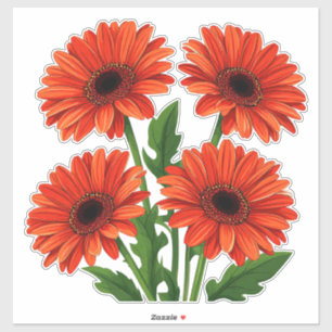 Bright Red Gerbera Daisy Bouquet