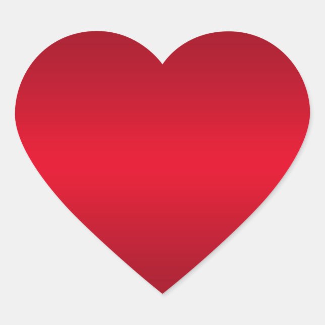 Bright Red Gradient Blank Heart Sticker (Front)