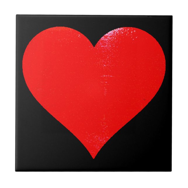 BRIGHT RED HEART  TILE (Front)