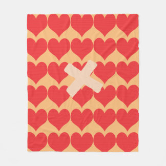 Bright Red Hearts Pattern Fleece Blanket