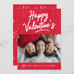Bright Red Hearts Saint Valentin Carte photo
