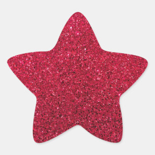 Bright Red Holiday Design Star Sticker