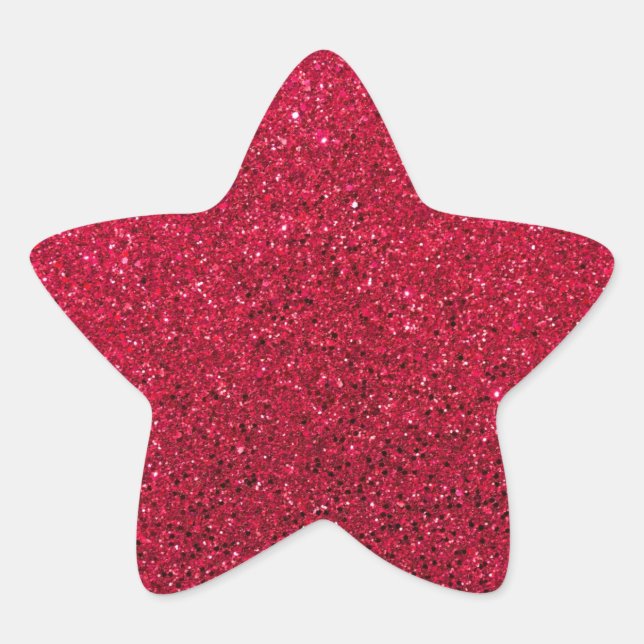 Bright Red Holiday Design Star Sticker (Front)
