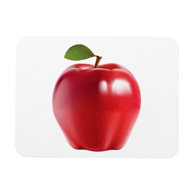 Bright Red Juicy Delicious Apple Magnet (Horizontal)