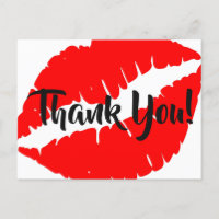 Bright Red Lipstick Big Kiss Thank You