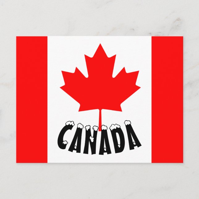 Bright Red Maple Leaf Canada Flag Postcard (Front)