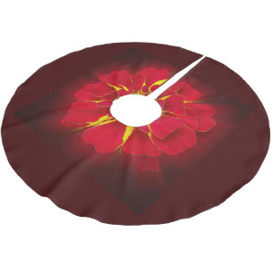 bright red marigold brushed polyester tree skirt
