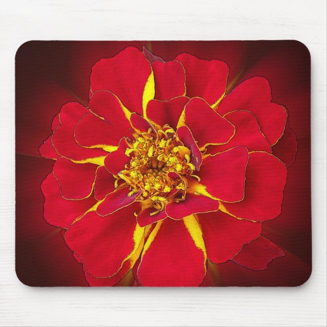 bright red marigold mouse pad (Front)