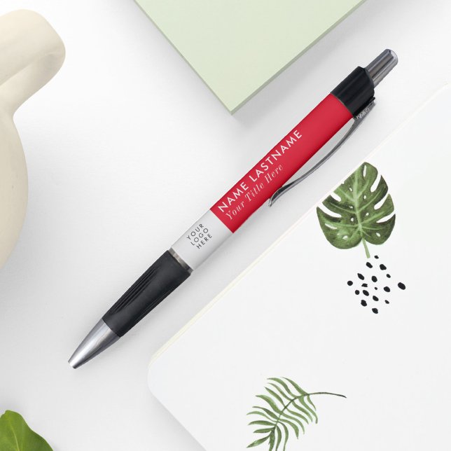 Bright Red Modern Simple Custom Logo Business Pen (Creator Uploaded)