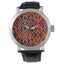 Bright Red Orange Black Abstract Sci Fi