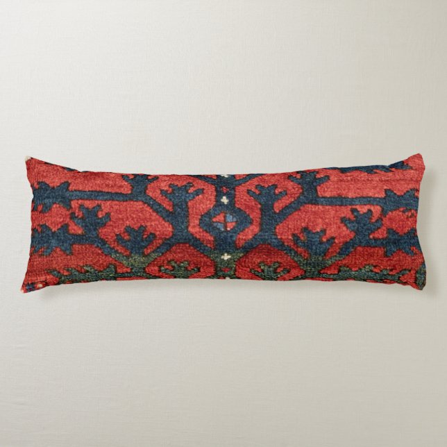 Bright Red Persian III Geometric Shapes  Body Pillow (Front)