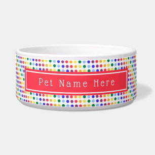 Bright Red Rainbow Polka Dots Personalized