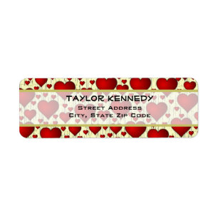 Bright Red Romantic Hearts Motif