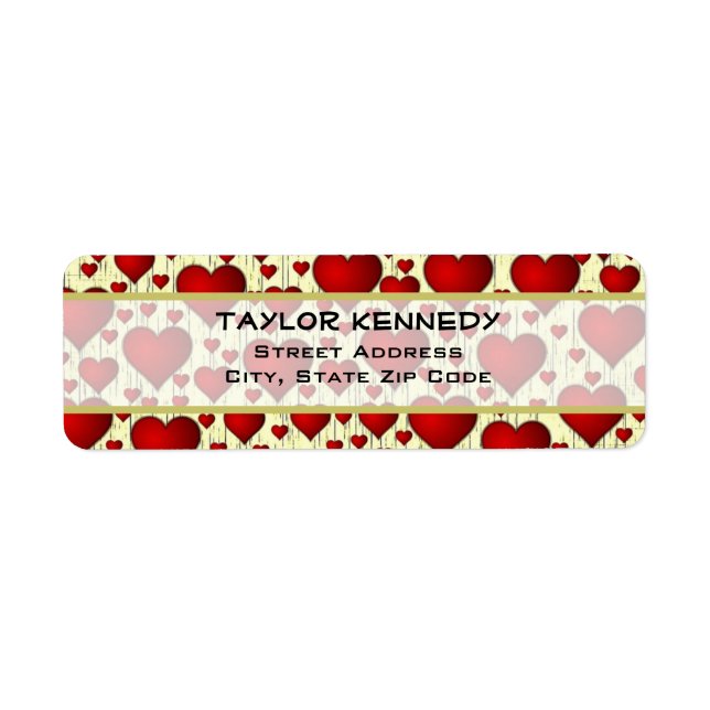 Bright Red Romantic Hearts Motif (Devant)