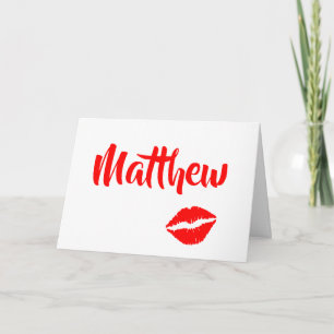 Bright Red Romantic Lips Card
