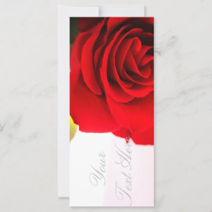Bright Red Rose Add Your Text Flat Card
