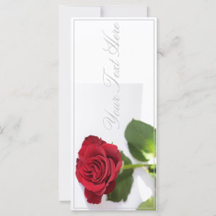 Bright Red Rose Add Your Text Flat Card