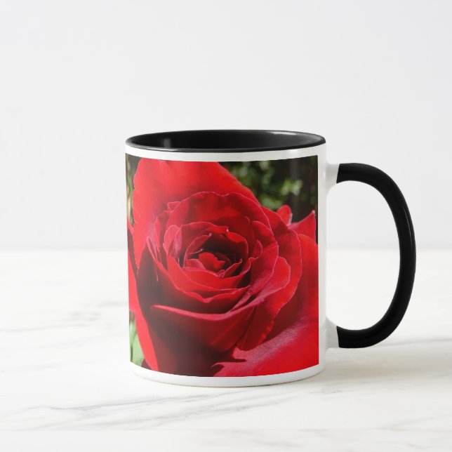 Bright Red Rose Flower Beautiful Floral Mug (Right)