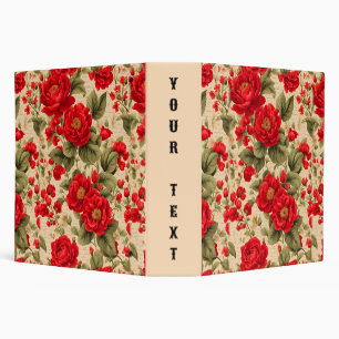 Bright Red Roses and Text Binder