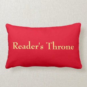 Bright red & soft yellow reading lumbar pillow