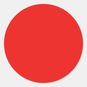 Bright red solid color classic round sticker