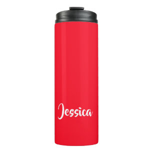 Bright red solid plain thermal tumbler