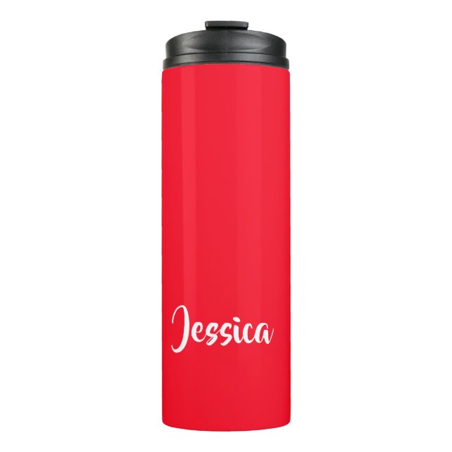 Bright red solid plain thermal tumbler (Front)
