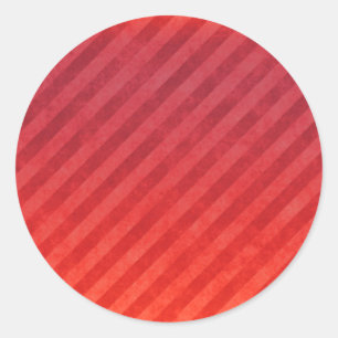 Bright Red Stripes Classic Round Sticker