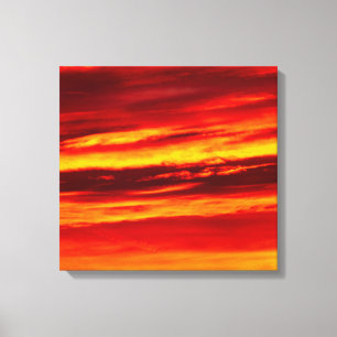Bright Red Sunset Canvas Print