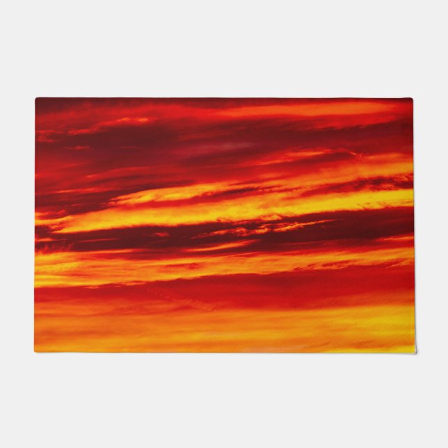 Bright Red Sunset Doormat (Front)