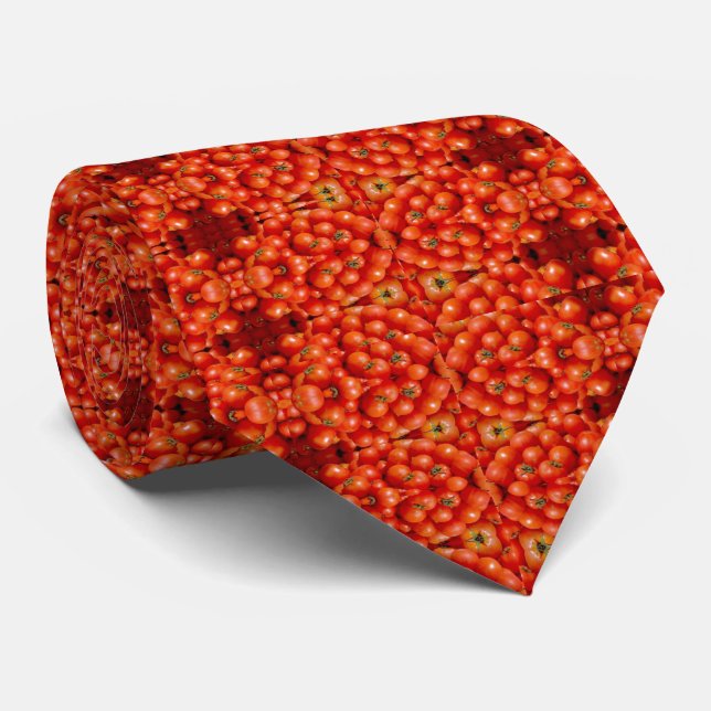 Bright Red Tomatoes Pattern, Neck Tie (Rolled)