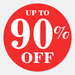 Bright Red Up To 90% OFF Sale Business Stickers