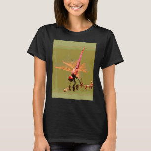 Bright Red Violet Dropwing Isolated On Green Paint T-Shirt