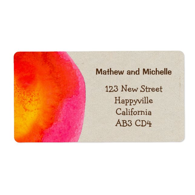 Bright Red Watercolor Address Label (Front)
