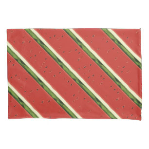 Bright Red Watercolor Watermelon Pillowcase