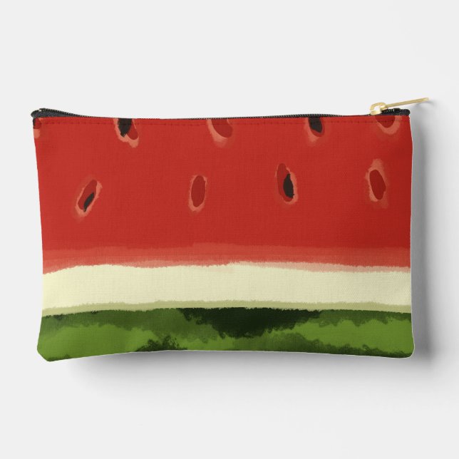 Bright Red Watercolor Watermelon Print Cut Sew Bag (Back)