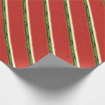 Bright Red Watercolor Watermelon Wrapping Paper