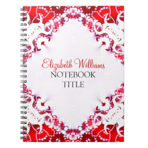 Bright Red + White Diamond Batik Carnet