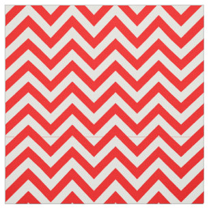 Bright Red, White LG Chevron ZigZag Pattern 12I Fabric