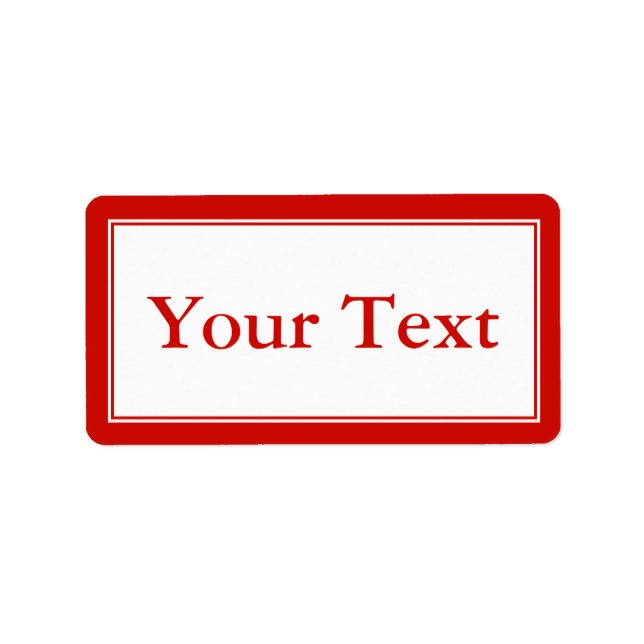 Bright Red & White Sticker ou Étiquette avec/ text (Devant)