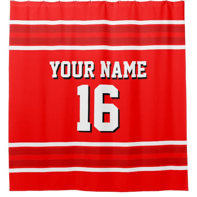 Bright Red with Red White Stripes Sports Jersey (Front)
