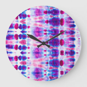 Bright Red Yellow Abstract Art Large Clock