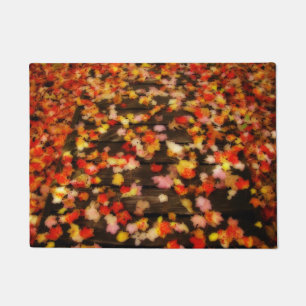 Bright Red Yellow Autumn Maple Leaves Doormat