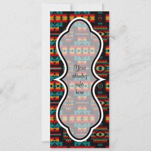 Bright Red, Yellow & Blue Pattern Invitation (Front)