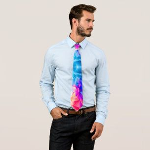 bright reds and blues tie