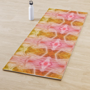 bright reflected brackets pattern yoga mat